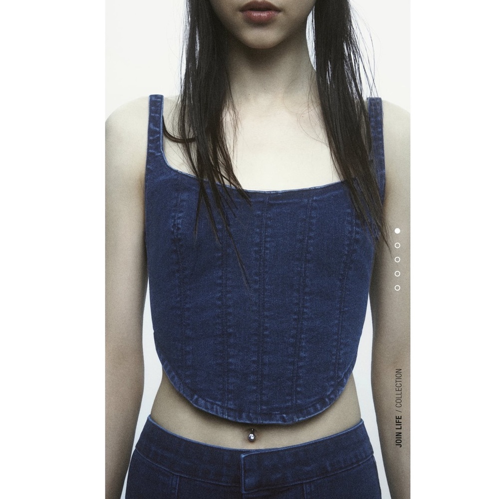 Zara Denim Corset Top